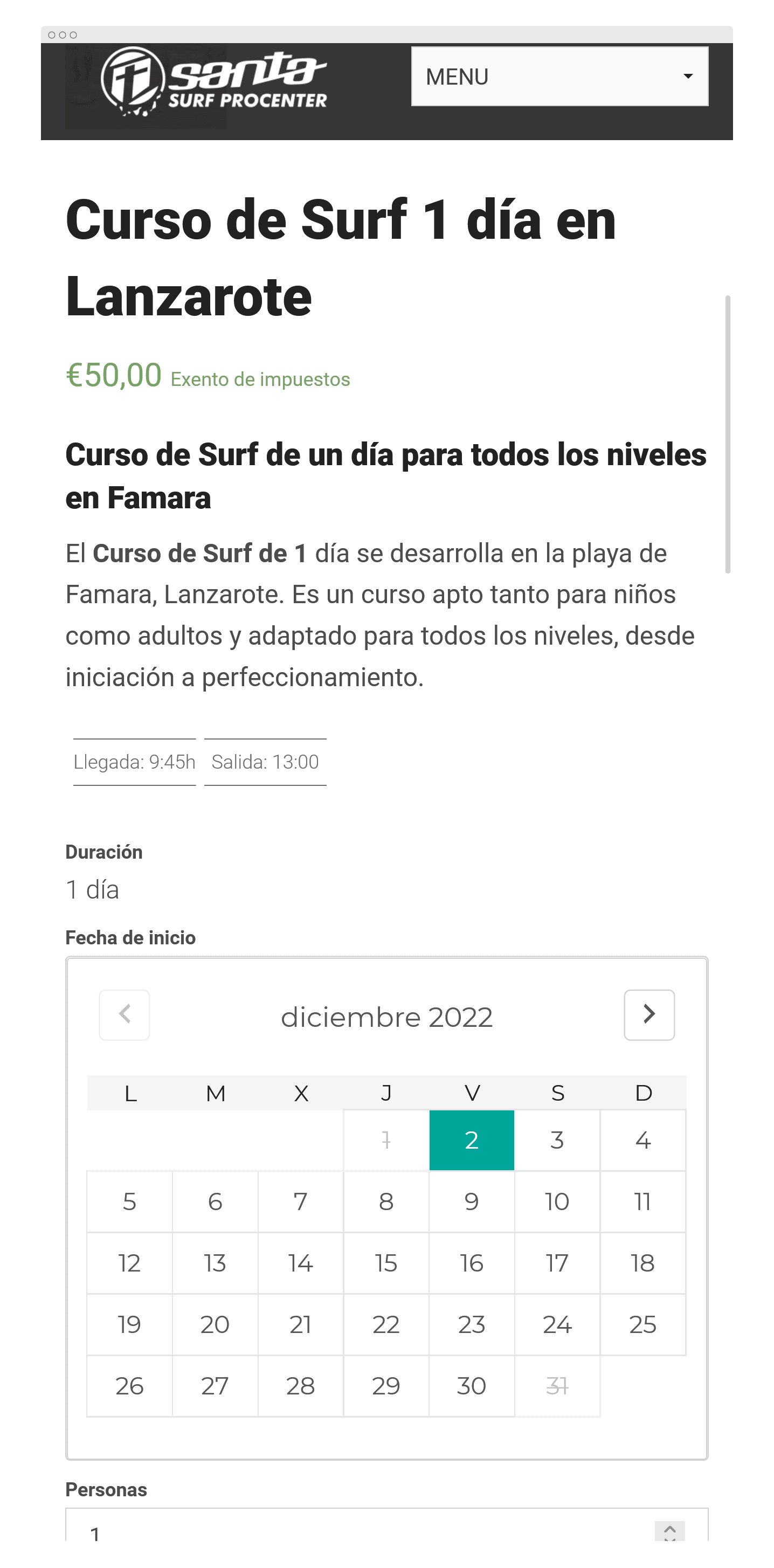 Reserva y pago online integrado en la web